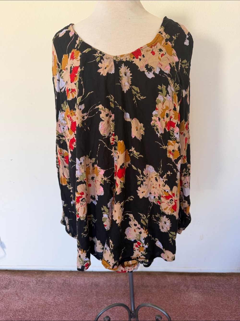 Billabong Black Floral Printed Romper with Multicolor Blooms